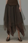 Marc Le Bihan 2590 series three-layer silk skirt collection French handmade MLB-2590-KAFEI coffee color
